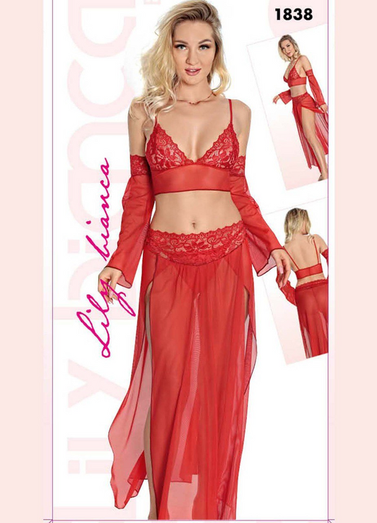 1838 بيبي دول تركي طويل شيفون من لبسي