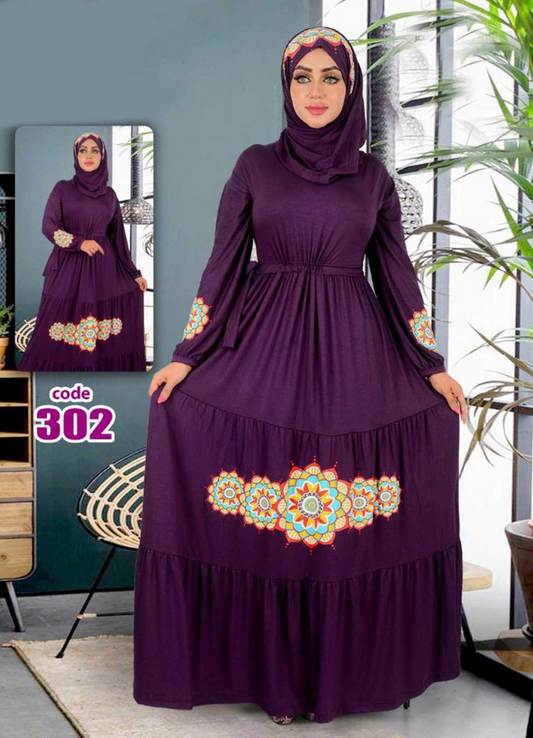 فستان محجبات 302 موف من لبسي