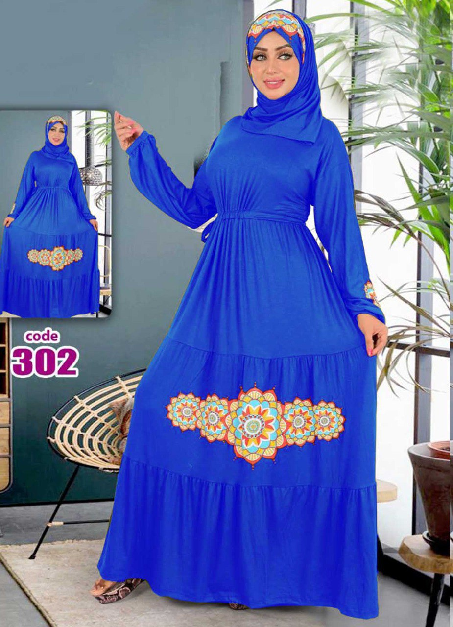 فستان محجبات 302 ازرق من لبسي