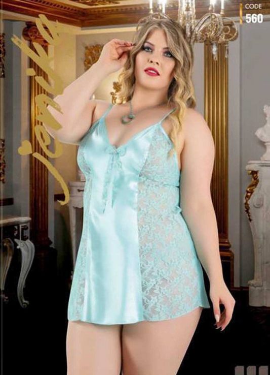560 لانجيري تركي قصير ساتان من لبسي