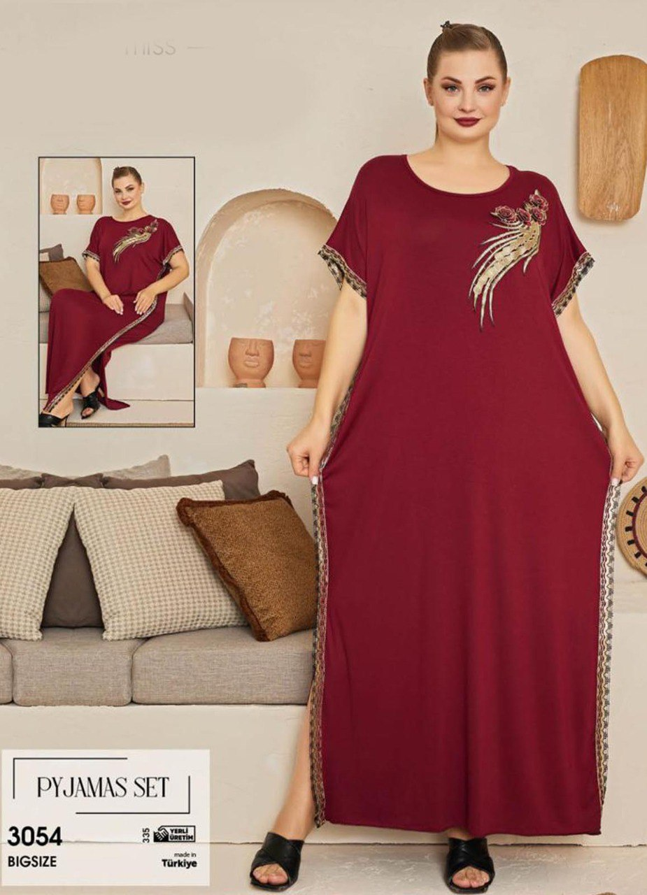 عبايه منزلي بيج سايز تركي صيفي 3054